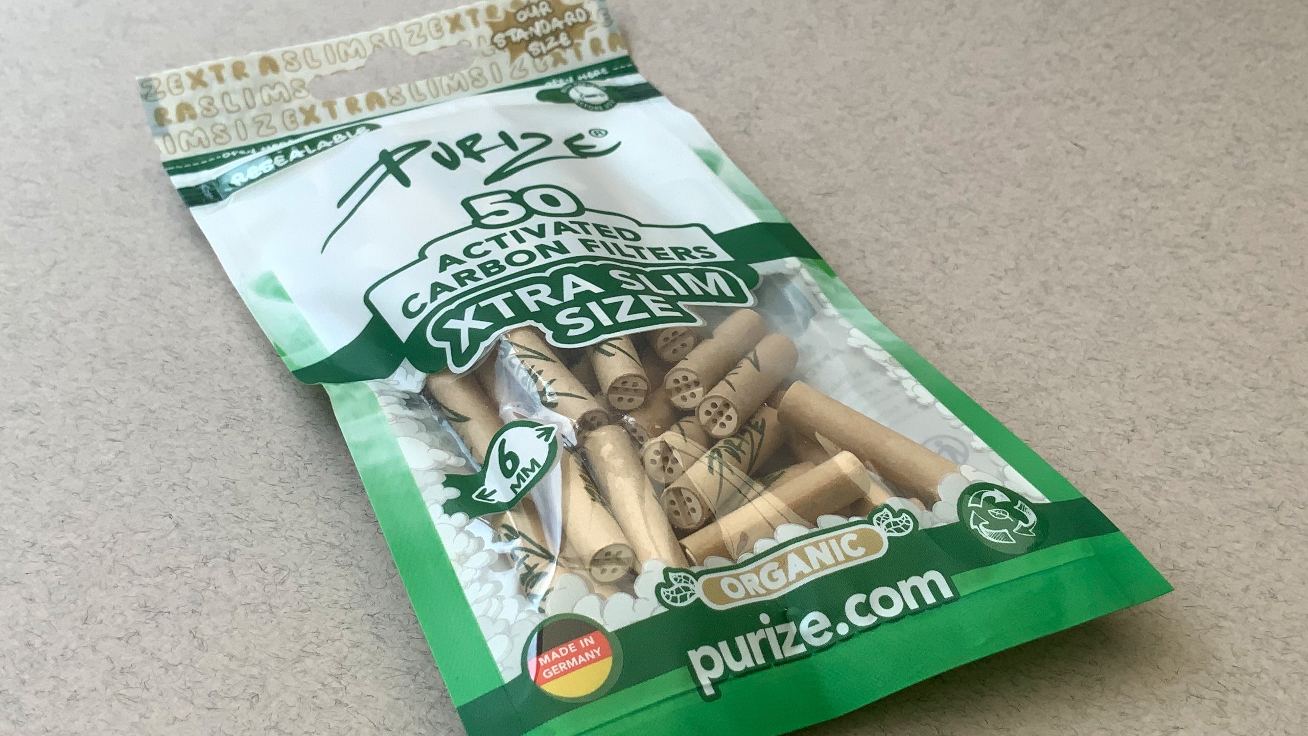 Purize Coconut-based activated carbon filters designed for a noticeably milder smoking experience and improved flavour of your favourite inputs. These ultra-premium filters feature ceramic end caps and are crafted in Germany with precision. 