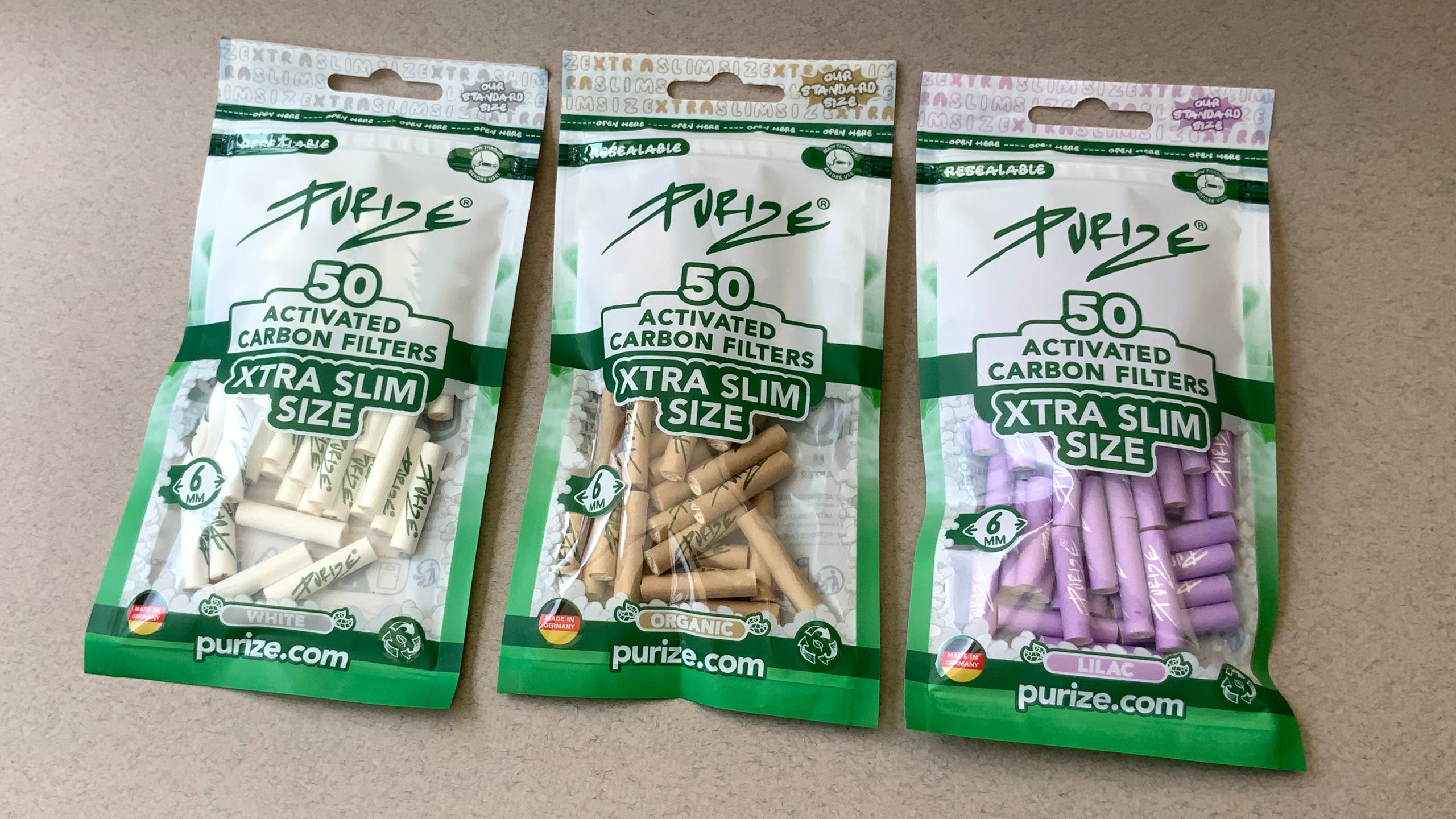 Purize Coconut-based activated carbon filters designed for a noticeably milder smoking experience and improved flavour of your favourite inputs. These ultra-premium filters feature ceramic end caps and are crafted in Germany with precision. 