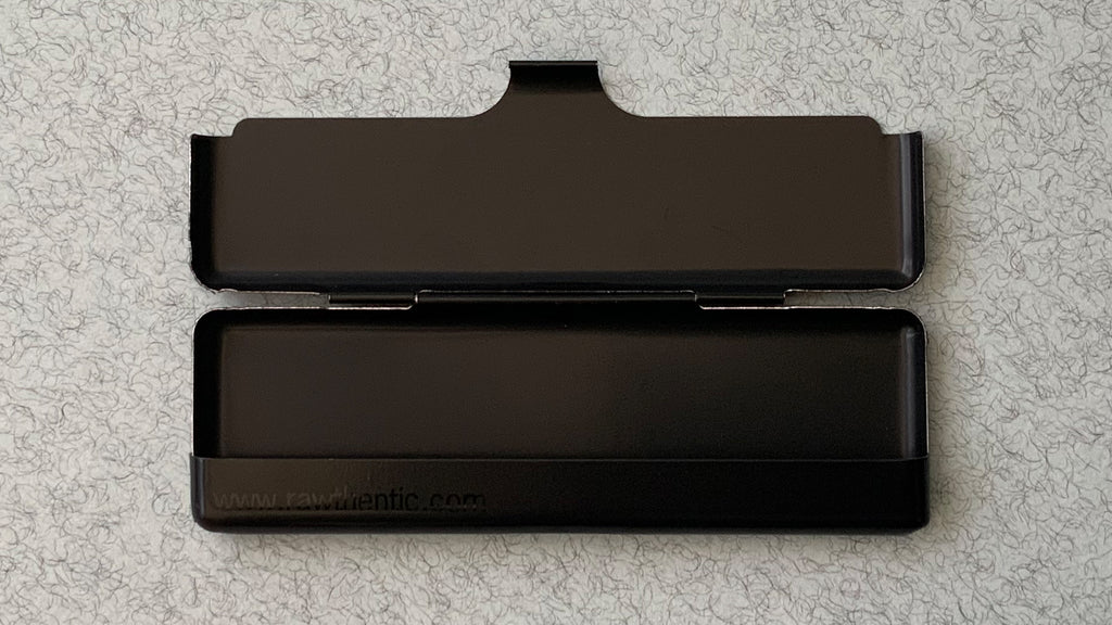 Black, Doughnuts, Woodland, Classic, Camouflage RAW Metal Paper Case for carrying papers on the go wherever you go.