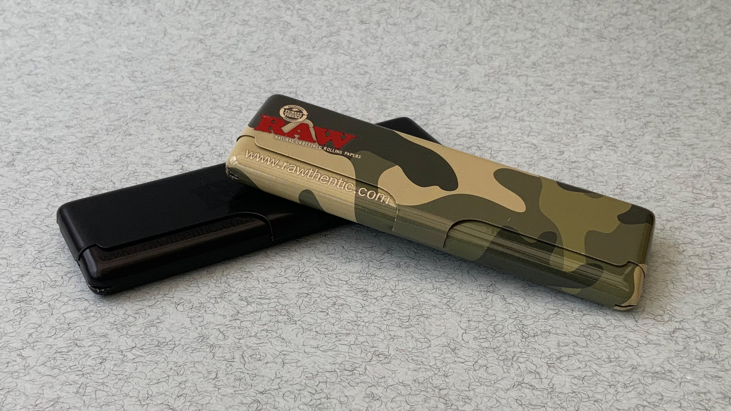 Black, Doughnuts, Woodland, Classic, Camouflage RAW Metal Paper Case for carrying papers on the go wherever you go.