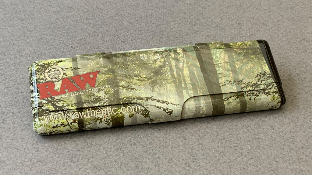 Black, Doughnuts, Woodland, Classic, Camouflage RAW Metal Paper Case for carrying papers on the go wherever you go.